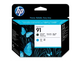 HP 91 Matte Black and Cyan Printhead