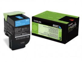 Lexmark 802C Cyan Return Program Toner Cartridge