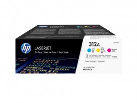 HP 312A 3-pack CYM Original LaserJet Toner Cartridges (CF440AM)