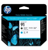 HP 91 Matte Black and Cyan Printhead