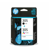 HP 305 2-Pack Tri-color/Black Original Ink Cartridge